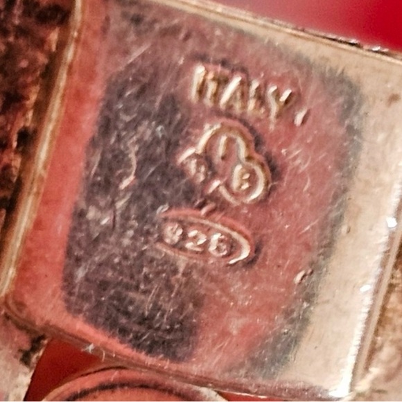 ITALIAN 925 STAMPED VINTAGEGE STERLINGG SILVER SHELL LINK BRACELET 71/2 “ LUXE - Picture 6 of 6